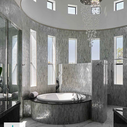 Master Suite with Luce Clipper in Elevation Pearl by Lunada Bay Tile